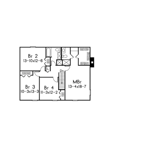 Tudor House Plan Second Floor - Farmington Country Tudor Home 001D-0063 - Search House Plans and More