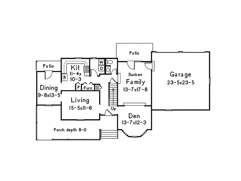 Country House Plan First Floor - Charleston Country Farmhouse 001D-0064 - Search House Plans and More