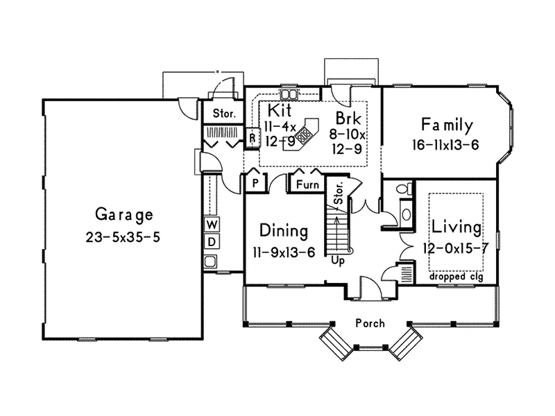 Southern House Plan First Floor - Belmont Country Home 001D-0066 - Search House Plans and More