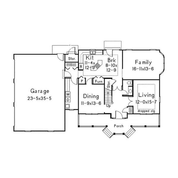 Southern House Plan First Floor - Belmont Country Home 001D-0066 - Search House Plans and More