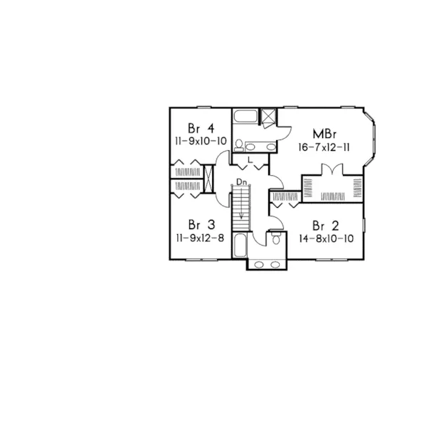 Southern House Plan Second Floor - Belmont Country Home 001D-0066 - Search House Plans and More