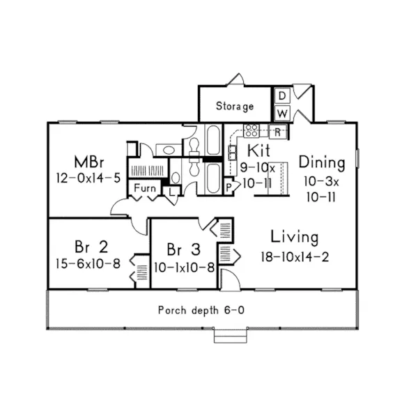 Vacation House Plan First Floor - Delta Queen I Ranch Home 001D-0067 - Search House Plans and More