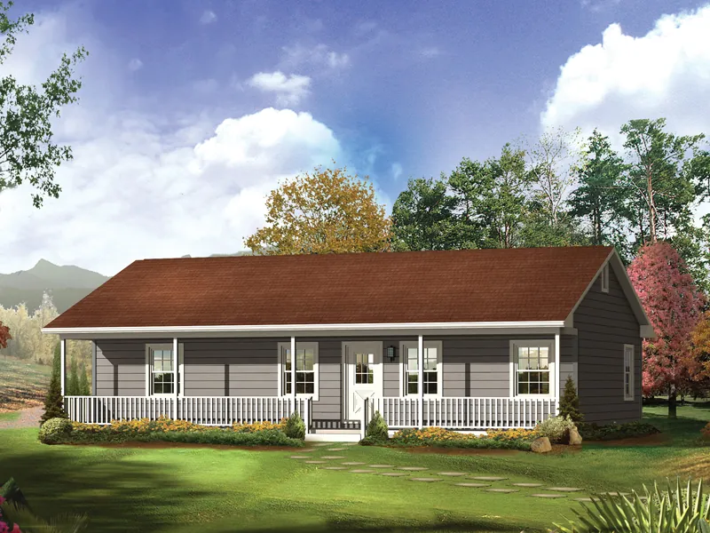 Accommodating Ranch Style Home With Front Porch 