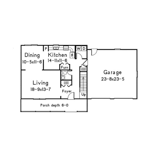 Farmhouse Plan First Floor - Country Charm II Farmhouse 001D-0075 - Search House Plans and More