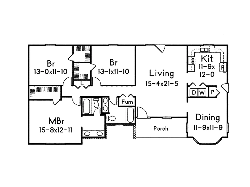 Ranch House Plan First Floor - Cambridge Ranch Vacation Home 001D-0076 - Search House Plans and More
