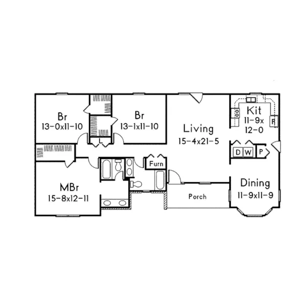 Vacation House Plan First Floor - Cambridge Ranch Vacation Home 001D-0076 - Search House Plans and More