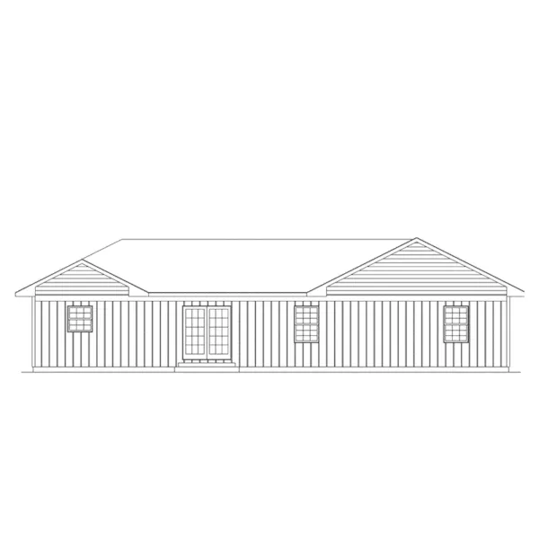 Vacation House Plan Rear Elevation - Cambridge Ranch Vacation Home 001D-0076 - Search House Plans and More