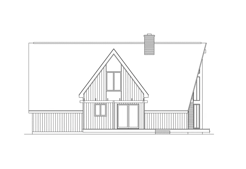 A-Frame House Plan Left Elevation - Grandview A-Frame Home 001D-0077 - Search House Plans and More