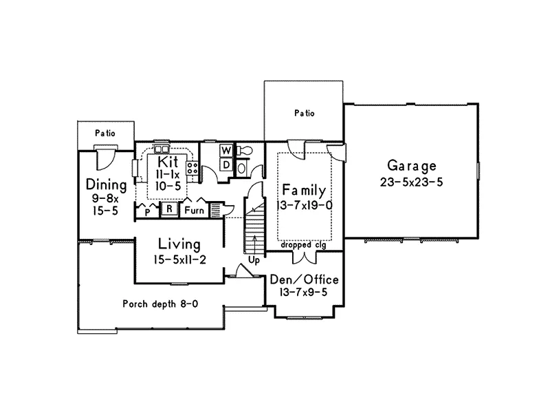 Country House Plan First Floor - Williamsburg Southern Home 001D-0078 - Shop House Plans and More