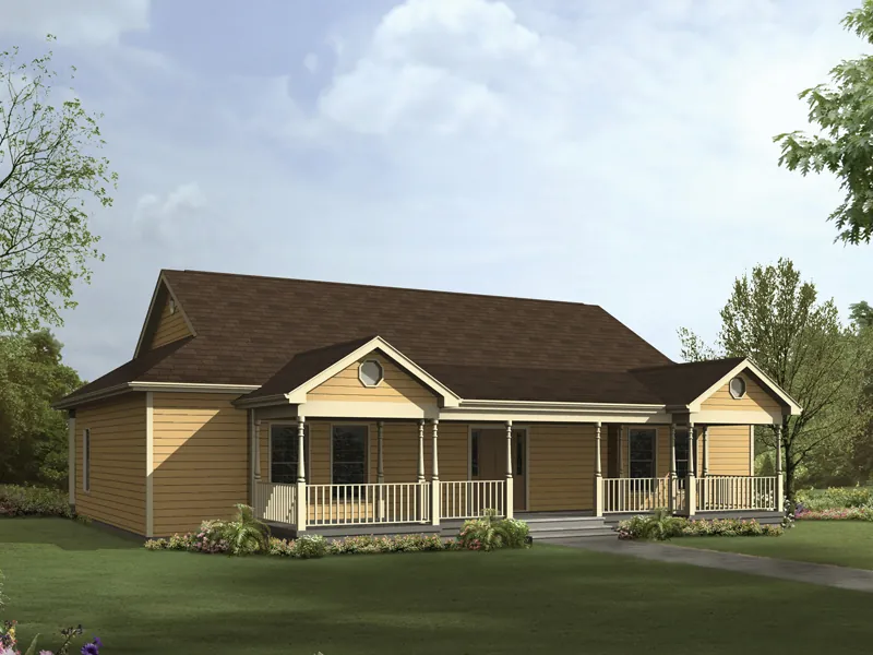Country House Plan Front Image - Savannah Ranch Home 001D-0080 - Shop House Plans and More