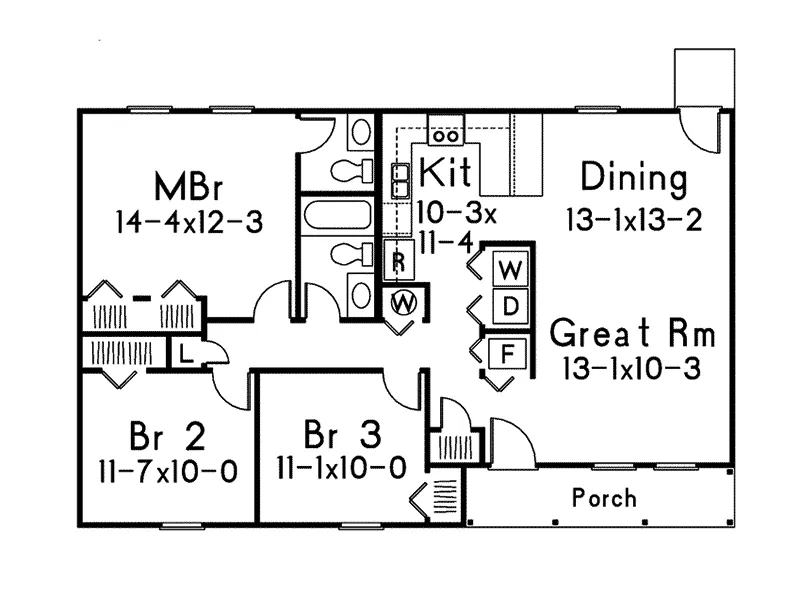 Country House Plan First Floor - Pinehurst I Ranch Home 001D-0081 - Shop House Plans and More
