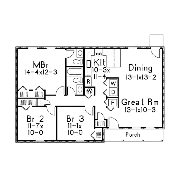 Ranch House Plan First Floor - Pinehurst II Ranch Home 001D-0082 - Shop House Plans and More