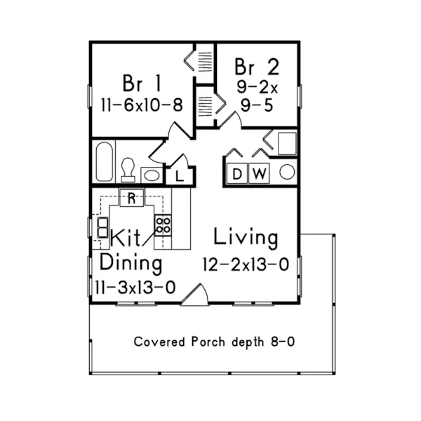 Ranch House Plan First Floor - Highlander Country Cabin Home 001D-0085 - Search House Plans and More