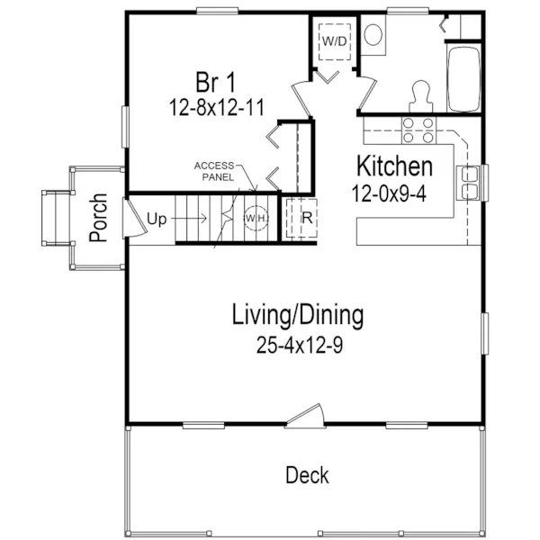 Country House Plan First Floor - Woodbridge A-Frame Cottage Home 001D-0086 - Shop House Plans and More