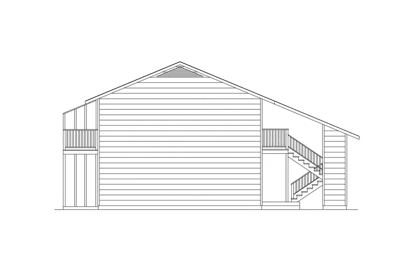 Multi-Family House Plan Left Elevation - Villager I Two-Story Fourplex 001D-0094 - Shop House Plans and More