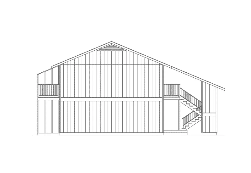 Colonial House Plan Left Elevation - Villager II Fourplex 001D-0095 - Shop House Plans and More