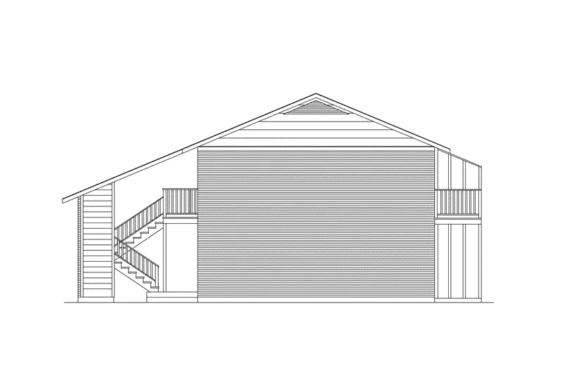 Colonial House Plan Right Elevation - Villager III Two-Story Fourplex 001D-0096 - Shop House Plans and More