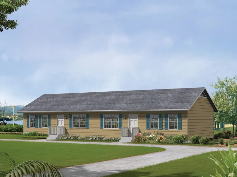 Compact Ranch Styled Multi-Family Plan
