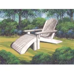 An wood adirondack style chair painted white