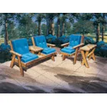 Wood patio funiture set with matching sofa, chair and table 