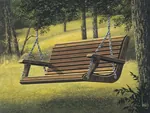 All wood porch swing has great country style