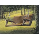 All wood porch swing has great country style