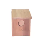 Square shaped wood blue bird house