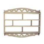 Curio shelf has diamond pattern on the top and bottom for added style