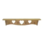 34" heart shelf offers a cute place for displaying collectibles