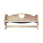 This towel bar with shelf has a heart carved out for charm and is great for any country style bathroom