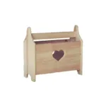 Heart magazine rack offers a place for keeping clutter at bay with charming country style