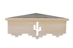 A unique corne rshelf with cactus has a cactus carved into the center of the design