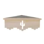 A unique corne rshelf with cactus has a cactus carved into the center of the design