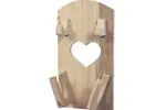 All wood hair dryer/curling iron holder has a charming country style with the heart design 