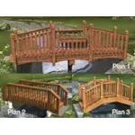 Three styles of bridges provide several ways to add decoration over a creek or backyard stream