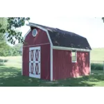 Barn style storage shed with double door