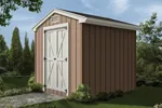 Gable storage shed is not too large for a backyard