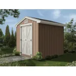 Gable storage shed is not too large for a backyard