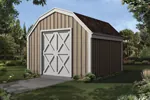 Barn style storage shed with double door