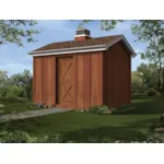 Gable storage shed has a cupola on the roof adding charm and great country style