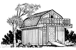 Building Plans Front Image of House - Sellersville Shed With Loft   002D-4514 | House Plans and More