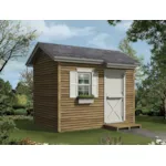 This gable style storage sed/playhouse offers a place for fun and functionality all in one