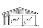 Building Plans Left Elevation - Giordana Carport With Storage 002D-6045 | House Plans and More