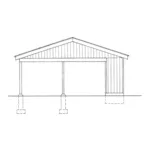 Building Plans Right Elevation - Giordana Carport With Storage 002D-6045 | House Plans and More