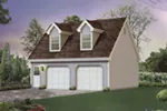 Cape Cod style two-story apartment garage with twin roof dormers