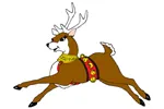 The flying deer with legs out coordinates well with the Santa flying sleigh
