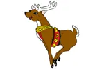 The flying deer with legs in coordinates well with the Santa flying sleigh