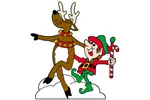 The reindeer and elf dancing pattern are fun and festive