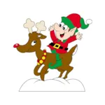 The elf on reindeer has a great animated look children will love