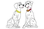 Mr. and Mrs. Spotted Dog is reminiscent of 101 Dalmatians